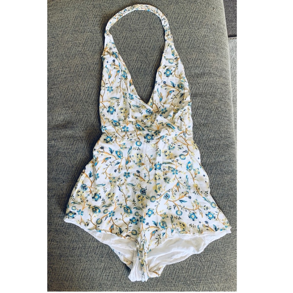 Kendall & Kylie braided halter neck floral romper